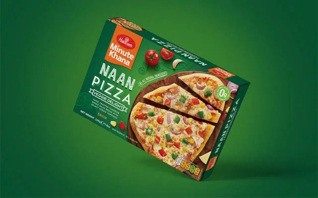 Naan Pizza food product packaging and box design sample