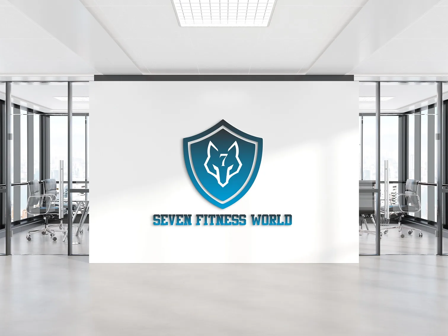 Logo on office wall Mockup