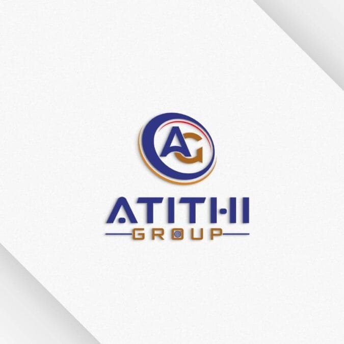 Corporate 3D brand logo design for Atithi Group by logo designer in Jaipur