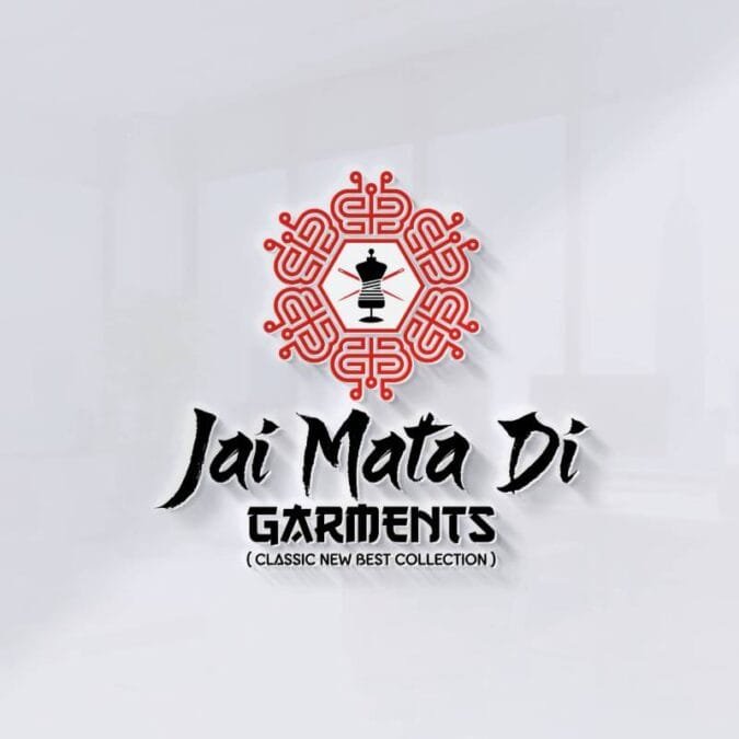 Traditional clothing and boutique shop 3D logo design for Jai Mata Di Garments